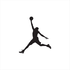 basketball vector silhouette line art logo design