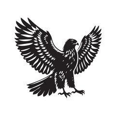 Obraz premium Minimal Buzzard Vector Silhouette - Buzzard Bird Illustration - Buzzard Art - Black and White Buzzard Design.