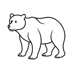 Simple line art illustration of standing brown bear animal in black outline graphic
