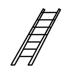 Simple black and white ladder illustration design for construction or safety concepts