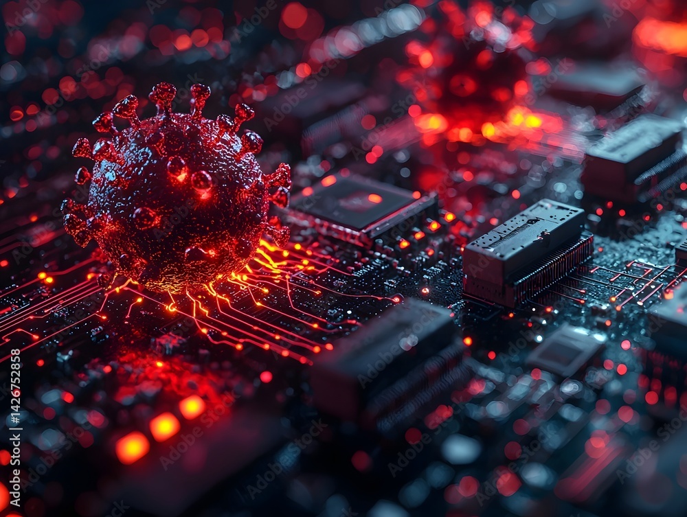 Poster virus spreading across computer hardware