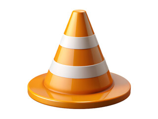 Traffic Cone Isolated on Transparent Background for Construction Safety