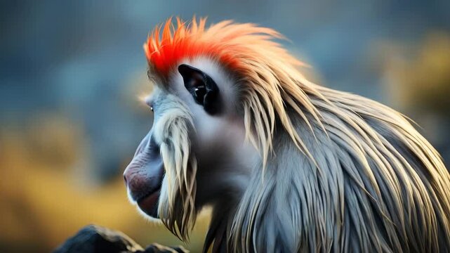 Monkey Gazing Outdoors Close-Up Wildlife Portrait in a Natural Habitat