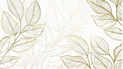 vector gold leaves  floral luxury frame background.eps
