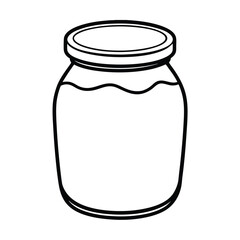 Simple line art illustration of a glass jar outline food container