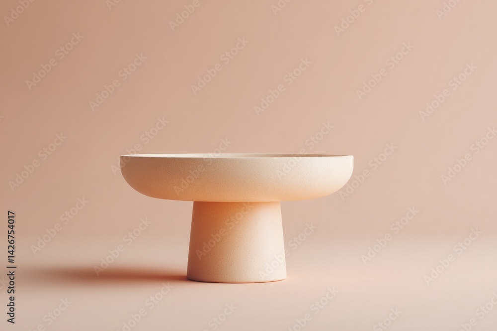 Poster minimalistic food podium with ample copy space on clean solid background top-down view