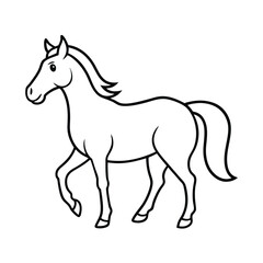 Horse outline vector illustration elegant equine animal graphic for coloring and design projects