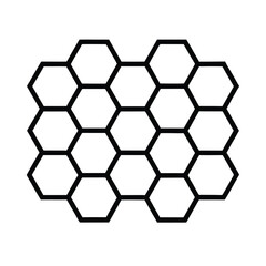 Obraz premium Honeycomb pattern vector illustration black outline on white background clean minimalist design