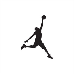 basketball vector silhouette line art logo design