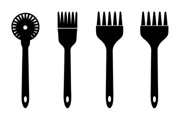 set of Paintbrush silhouette vector illustration