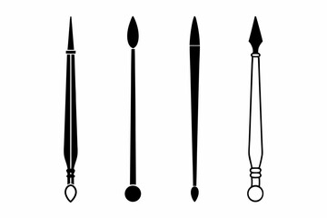 set of Paintbrush silhouette vector illustration