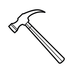 Black and white claw hammer line art illustration construction tool graphic