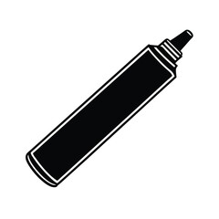 Crayon vector illustration a black and white minimalist graphic of an art supply perfect for educational resources