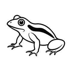 Simple black and white frog outline cartoon illustration vector graphic for kids project