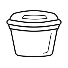 Takeaway coffee cup icon black line art isolated on white background simple and clean style