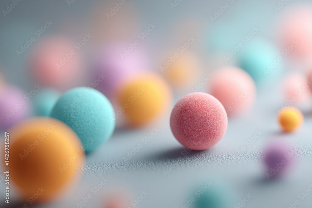 Poster minimalistic image with colorful abstract spots on white canvas