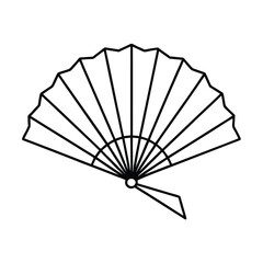 Elegant hand fan icon classic japanese design and decorative asian element
