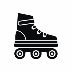 Roller skate icon silhouette vector illustration