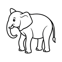 Fototapeta premium Elephant outline vector illustration for coloring books and educational materials designs