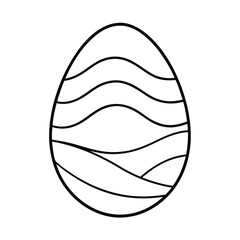 Simple easter egg illustration with curvy lines for coloring and design projects
