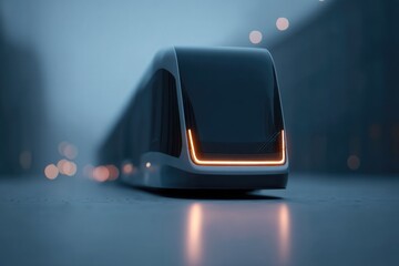 minimalistic photo of futuristic transportation concept in urban setting with ample copy space