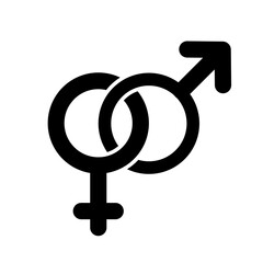 Isolated Black Gender vector icon, relationship sign, Male and Female symbol graphic elements in Minimal style for Decoration (Editable)