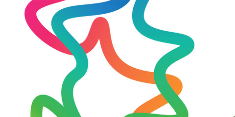 Modern Wavy Rainbow Lines. Vector Celebration Squiggle Ribbons Abstract Simple Modern Illustration