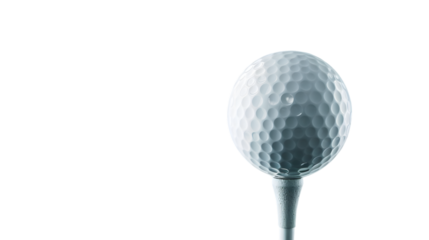 Professional Low Angle View of Golf Ball on Tee in Front of Dramatic Sky