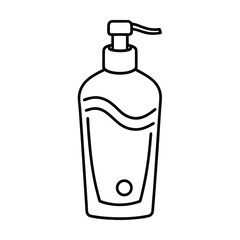 Liquid soap dispenser outline icon hygiene product minimalist design for healthcare and sanitation