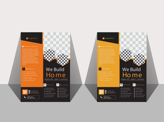 Construction Flyer Template Vector Design. Annual report brochure flyer design template, Leaflet presentation, book cover. layout in A4 size. Vector