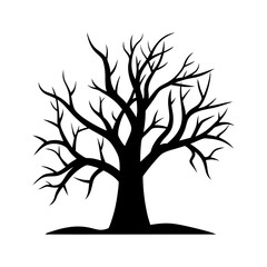 Dead trees vector silhouette