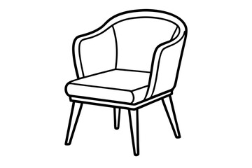 Designer Chair Line Art Vector Illustration