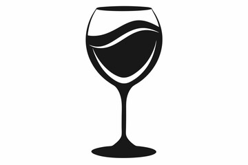 Fine Wine Glass Silhouette Vector Illustration
