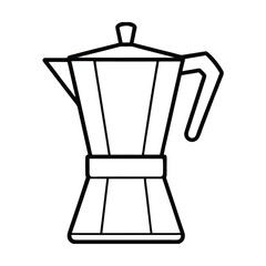 Italian stovetop espresso maker vector icon minimalist line art illustration isolated on white