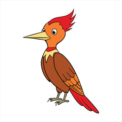 Cartoon northern flicker vector illustration