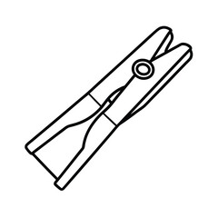 Clothes pin outline graphic representation clothespin icon domestic laundry tool black and white clothesline fastener design