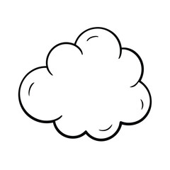 Cute fluffy cloud vector illustration simple outline design and weather element design
