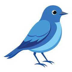 Bluebird set isolated shilhotee vector on white background