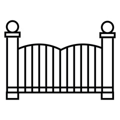 Gate icon vector, outline style gate icon, simple minimal gate icon vector in trendy flat style illustration isolated on white background.
