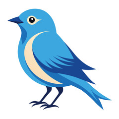 Bluebird set isolated shilhotee vector on white background