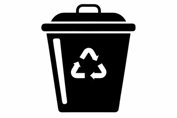 Recycling Bin Silhouette Vector Illustration