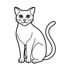 Obraz premium Cute sitting cat outline vector illustration for coloring books and creative designs