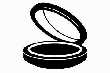 Sleek Makeup Compact Silhouette Vector Illustration
