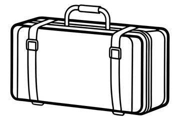 Vintage Suitcase Line Art Vector Illustration