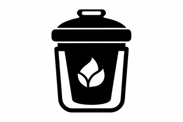 Zero Waste Jar Silhouette Vector Illustration