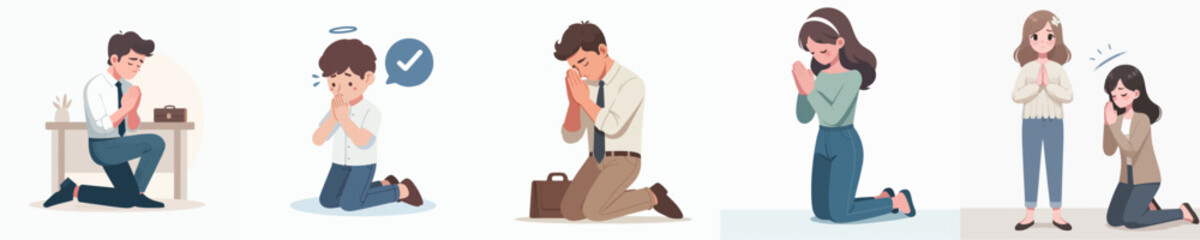 happy grandpa vector set with peace gesture