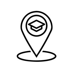 Map Location Pin for Campus Area Icon Design