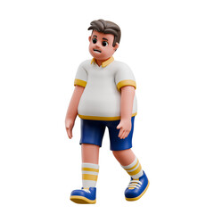 3D Tired Man After Running Workout