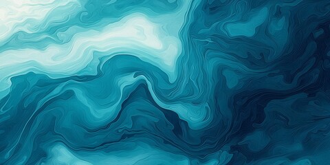 Fototapeta premium Abstract watercolor background featuring blue, teal, and white hues.