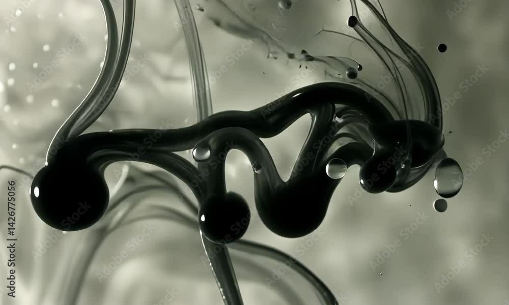 Poster creative exploration of abstract art with dynamic patterns and fluid movement in a monochrome palett
